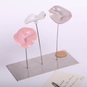 Rectangle 3 fleurs en céramique