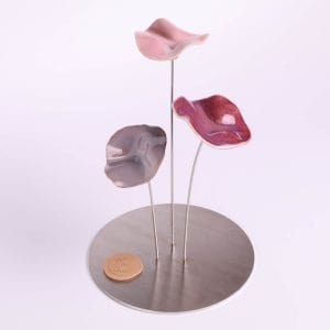 Rond 3 fleurs en céramique