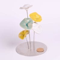 Rond 5 fleurs en céramique