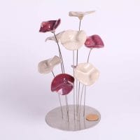 Rond 9 fleurs en céramique - Douceur scintillante - Base Snowflakes & Pourpre