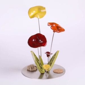 Rond 3 fleurs : Harmonie éclatante en céramique